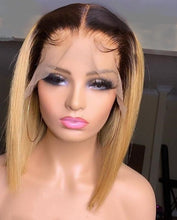Load image into Gallery viewer, Bob Human Hair 150% Brazilian Lace Frontal Wigs 1B-27
