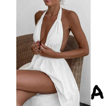 Load image into Gallery viewer, Sexy Bow Backless V-neck Mini Beach Dresses
