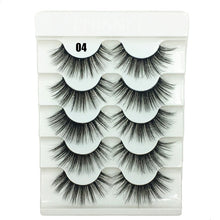 Load image into Gallery viewer, 5 Pairs 6D Faux Mink Hair Natural Long Wispy Lashes Handmade Curly-free
