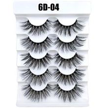 Load image into Gallery viewer, 5 Pairs 6D Faux Mink Hair Natural Long Wispy Lashes Handmade Curly-free
