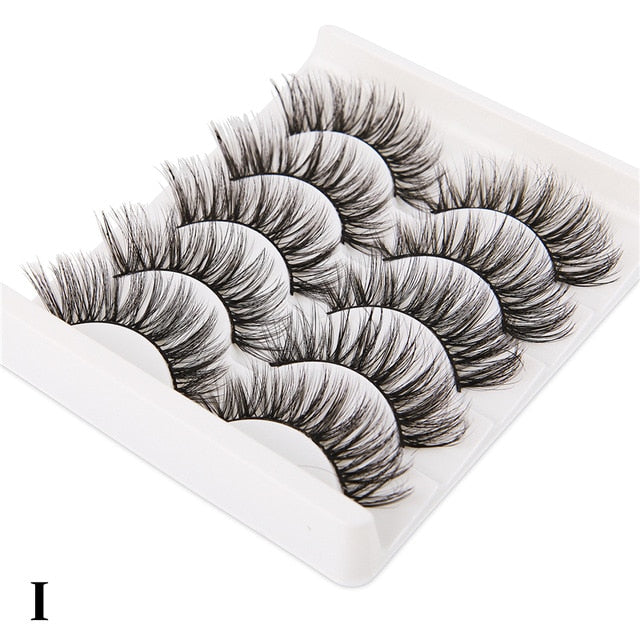 5 Pairs 3D Faux Mink Hair Soft Fluffy Wispy Long Thick Handmade Lashes