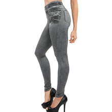 Load image into Gallery viewer, Women&#39;s Legs Shaping Leggings Fake Jeans Pants Pull-on Skinny Elastic Trousers
