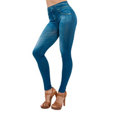 Load image into Gallery viewer, Women&#39;s Legs Shaping Leggings Fake Jeans Pants Pull-on Skinny Elastic Trousers
