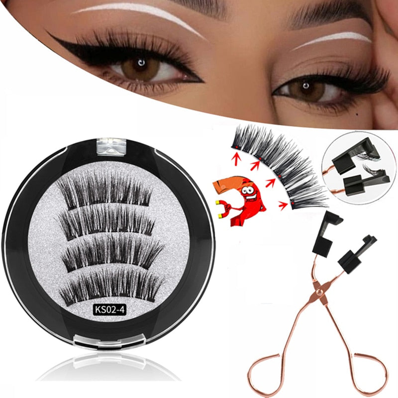 3D Magnetic With 3/4 Magnets Handmade Mink Eyelashes