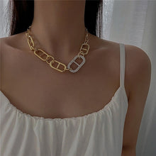 Load image into Gallery viewer, Chain Clasp Gold Or Sliver Linked Circle Choker Necklaces
