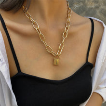 Load image into Gallery viewer, Lock Pendant Gold Or Sliver Hollow Chains
