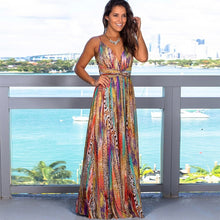 Load image into Gallery viewer, Boho Sleeveless Beach Party Floral Print Dresses
