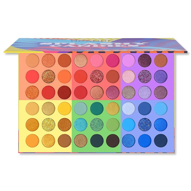 Splashy Candies 54 Colors Eye Shadow Palette Vivid Summer Look Glitter Shimmer Matte