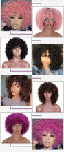 Load image into Gallery viewer, Curly Synthetic Short Wig With Bangs Mixed Brown and Blonde 14inch
