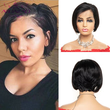 Load image into Gallery viewer, Pixie Cut Bob Lace Front Human Hair Wigs Brazilian Remy With Baby Hair 130% Density
