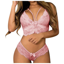 Load image into Gallery viewer, Sexy Corset Lace Rose Pattern G-String Set
