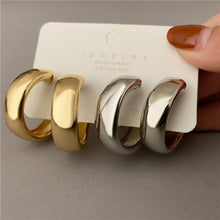 Load image into Gallery viewer, Simple Silver And Gold Hoop Earrings
