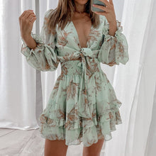Load image into Gallery viewer, Sexy Self-tie Knot Front Ruffle Dresses
