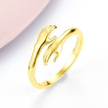Load image into Gallery viewer, Sterling Silver &amp; Gold Love Hug Ring
