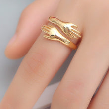 Load image into Gallery viewer, Sterling Silver &amp; Gold Love Hug Ring
