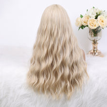 Load image into Gallery viewer, Natural Heat Resistant Synthetic Wigs Blonde, Ombre Blonde Brown Long With Middle Part
