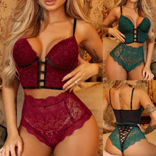 Load image into Gallery viewer, Plus Size Sexy Lace Wireless Bra And Tong Sets
