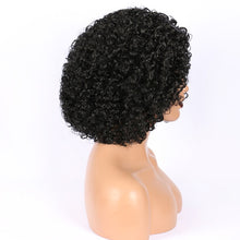 Load image into Gallery viewer, Kinky Curly Hair Natural Part Synthetic Wig 180% Density Machine Made Short Bob Wig
