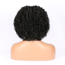 Load image into Gallery viewer, Kinky Curly Hair Natural Part Synthetic Wig 180% Density Machine Made Short Bob Wig
