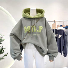 Load image into Gallery viewer, Letter Printing Embroidery Hoodies Female Winter Hooded Sweatshirts  Large Size Fashionable
