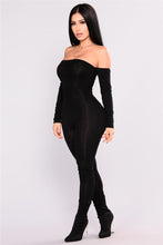 Load image into Gallery viewer, Solid Color Long Sleeve Off Shoulder Sexy Skinny Slim Jumpsuits
